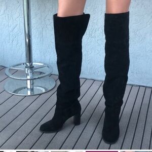 TOPSHOP genuine suede overknee boots 39